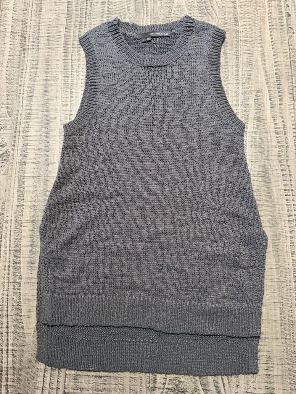 360 Sweater Sleeveless Knit Tank in Heather Blue-Gray